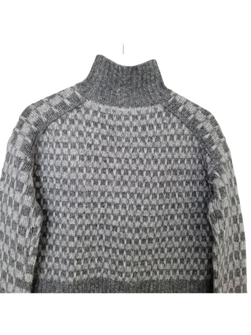 Everlane The Cloud Checkered Turtleneck Sweater XS Gary Merino Wool Alpaca NWT - Picture 4 of 8